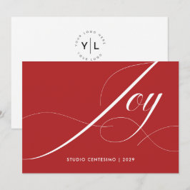 Cartão De Festividades Logotipo corporativo de alegria moderna Elegante R