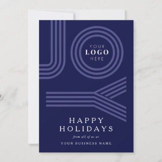 Cartão De Festividades Logotipo Corporativo de Negócios Azul Marinho Nata