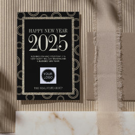 Cartão De Festividades Logotipo corporativo do feliz ano novo 2025