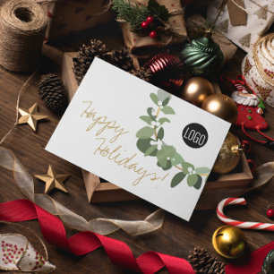 Cartão De Festividades Logotipo da Companhia de Natal Feliz Feriado