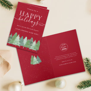 Cartão De Festividades Logotipo da Empresa de Natal Corporativo da Flores