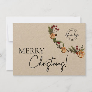 Cartão De Festividades Logotipo da Foliage de Natal Merry