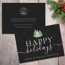 Logotipo de Árvores de Natal Modernas Preto e Bran