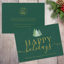 Logotipo de Árvores de Natal Modernas Verde Dourad
