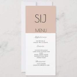 Cartão De Festividades Logotipo de Casamento Bloco de Cor Simples Cardápi