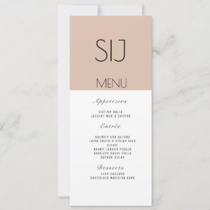 Cartão De Festividades Logotipo de Casamento Bloco de Cor Simples Cardápi