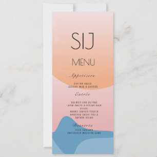 Cartão De Festividades Logotipo de Casamento Cardápio de Jantar do Pôr do