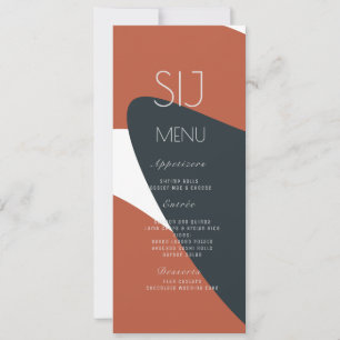 Cartão De Festividades Logotipo de Casamento Cardápio de Jantar em Terrac