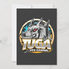 Cartão De Festividades Logotipo de Jogos TUGA Wolf em Estilo Esports