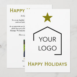 Cartão De Festividades Logotipo de Luxo Única de Natal Imobiliário