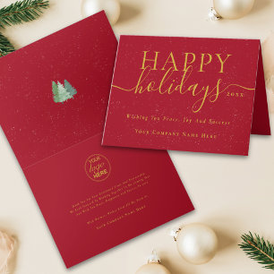 Cartão De Festividades Logotipo de Natal Corporativo Moderno e Elegante