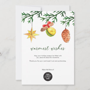 Cartão De Festividades Logotipo de Natal Empresarial Minimalista Aquarela