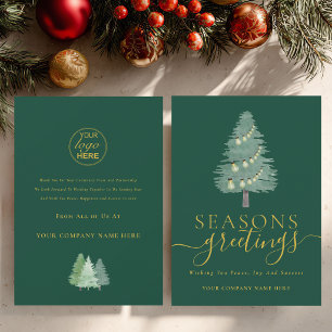 Cartão De Festividades Logotipo de Negócios de Árvore de Natal Moderna Sa