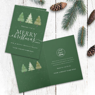 Cartão De Festividades Logotipo de Negócios Elegante Natal Script