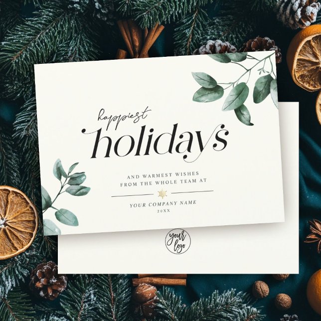 Cartão De Festividades Logotipo de negócios Eucalyptus com script minimal (Criador carregado)