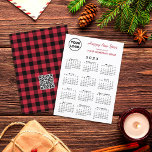 Cartão De Festividades Logotipo do Calendário 2023 Código QR Código Verme<br><div class="desc">Deseje aos seus clientes um Feliz ano novo com um cartão de feriado personalizado com o logotipo da sua empresa, saudação e nome da empresa em um calendário preto para 2023, em um plano de fundo branco. A parte traseira apresenta um código QR personalizável em um padrão de verificação de...</div>