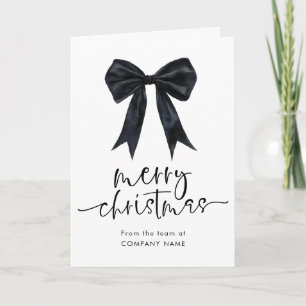 Cartão De Festividades logotipo do código QR corporativo Black Bow Merry