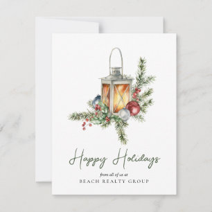 Cartão De Festividades Logotipo Empresarial Corporativo Natal Aquarela