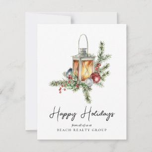 Cartão De Festividades Logotipo Empresarial Corporativo Natal Aquarela