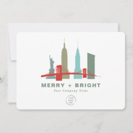 Cartão De Festividades Logotipo Empresarial Nova York Cidade Skyline, Edi