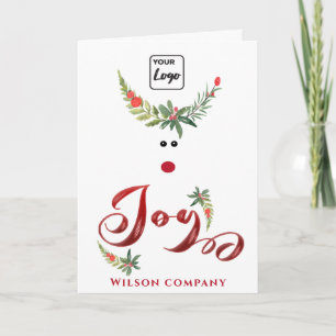 Cartão De Festividades Logotipo engraçado de felicidade de renas sagradas