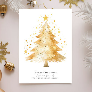 Cartão De Festividades Logotipo Moderno de Empresa Árvore de Natal Alegre