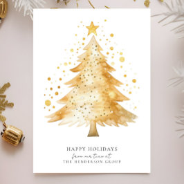 Cartão De Festividades Logotipo Moderno de Empresa Feliz Natal Árvore de 