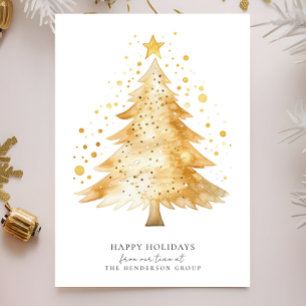 Cartão De Festividades Logotipo Moderno de Empresa Feliz Natal Árvore de 