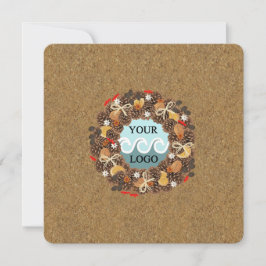 Cartão De Festividades Logotipo personalizado de empresa de madeira