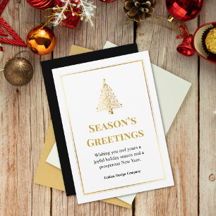 Cartão De Festividades Logotipo personalizado profissional elegante Natal