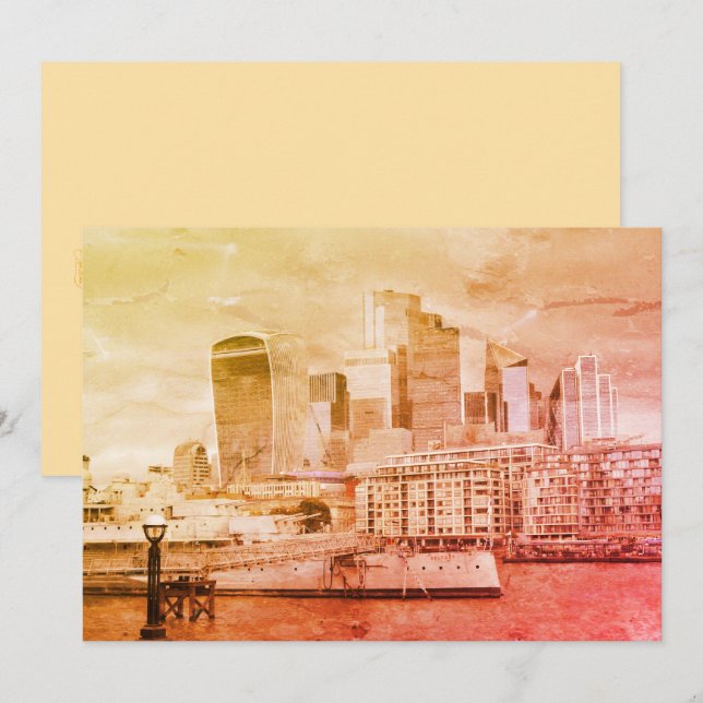 Cartão De Festividades London - The City (Frente/Verso)