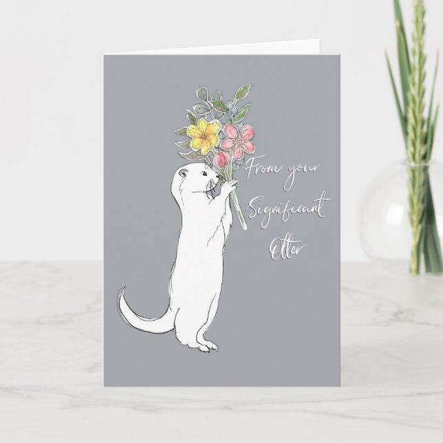 Cartão De Festividades Lontra Significativa (Frente)