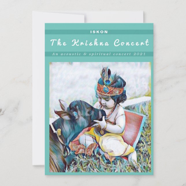 Cartão De Festividades Lord Krishna Concert ISKON (Frente)