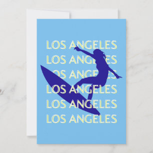 Cartão De Festividades Los Angeles Viagem Art, Califórnia, Viagem, Blue