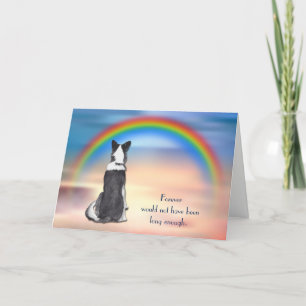 Cartão De Festividades Loss of Border Collie Rainbow Sympathy Card