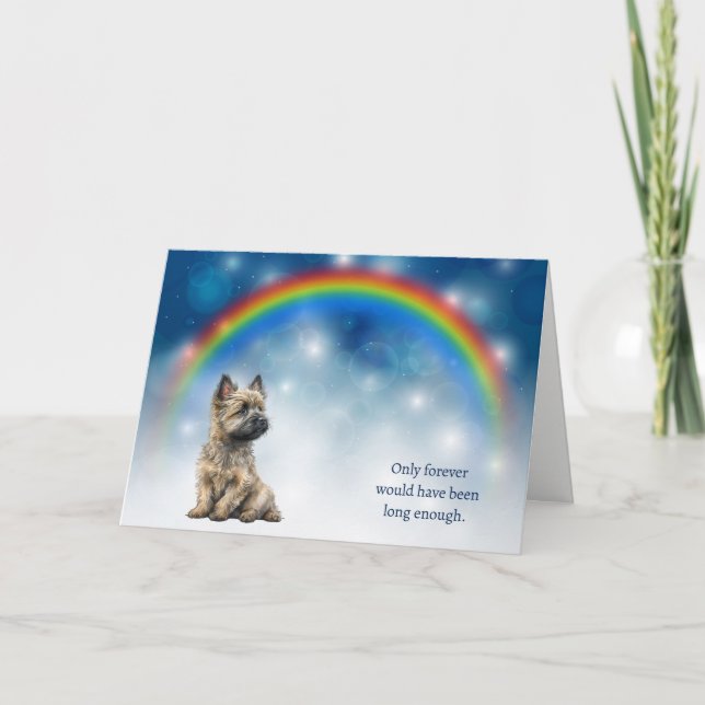 Cartão De Festividades Loss of Cairn Terrier Dog Night Rainbow Sympathy (Frente)