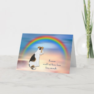 Cartão De Festividades Loss of Fox Terrier Dog Rainbow Sympathy Card
