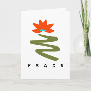 Cartão De Festividades Lotus and pathway stem PEACE holiday Card