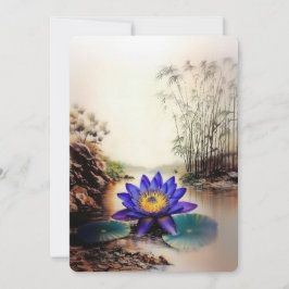 Cartão De Festividades Lotus Azul Emergindo das Águas Mortas (Vietnamita)