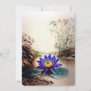 Cartão De Festividades Lotus Azul Emergindo das Águas Mortas (Vietnamita)