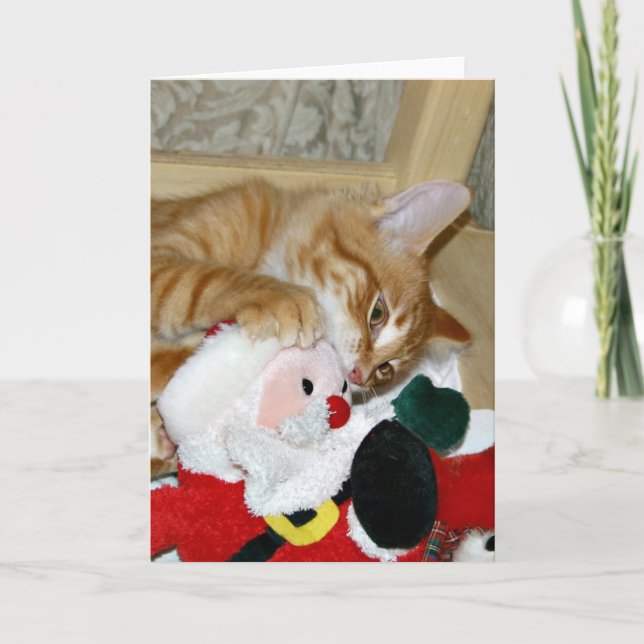 Cartão De Festividades Louco no papai noel (Frente)