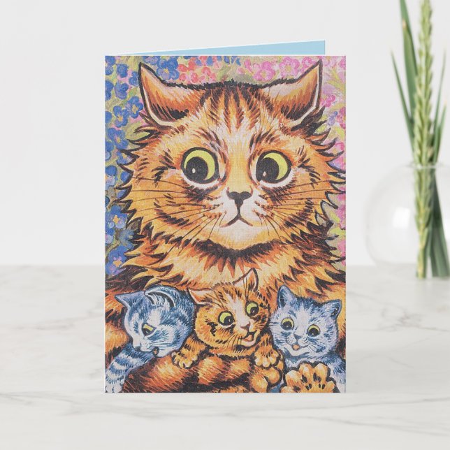 CARTÃO DE FESTIVIDADES LOUIS WAIN CHRISTMAS CAT GREETING CARD (Frente)