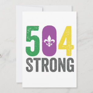 Cartão De Festividades Louisiana Strong 504 NOLA Forte Mardi Gras