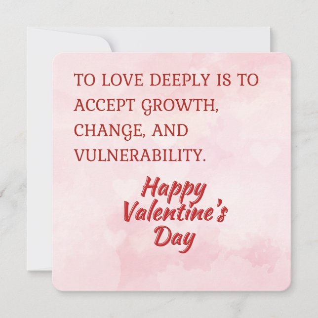 Cartão De Festividades Love and Growth Quote Happy Valentine's Day card  (Frente)