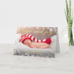 Cartão De Festividades Love and Joy Christmas Holiday Photo