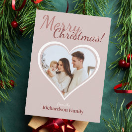 Cartão De Festividades Love Heart Family Photo Christmas
