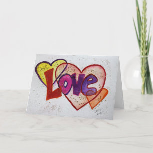 Cartão De Festividades Love Heart Rings Glitter Greeting or Note Cards