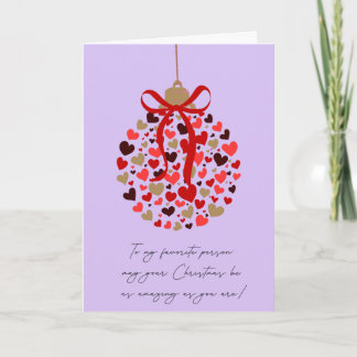 Cartão De Festividades Love Hearts Christmas Folded Holiday Card