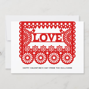 Cartão De Festividades Love Papel Picado Red Valentine's Day Photo