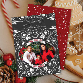 Cartão De Festividades Love Peace Joy Art Nouveau Flourish Photo